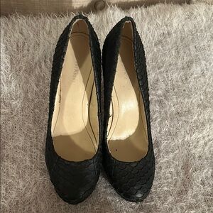 Calvin Klein Black Textured Heels